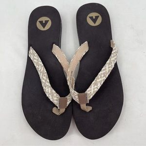 AIRWALK women's flip flops Size 12 Beige/Brown